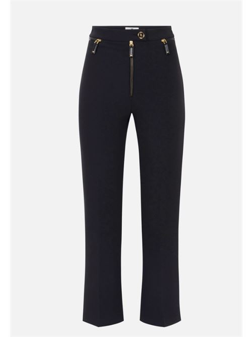 DOUBLE CREPE TROUSERS ELISABETTA FRANCHI | PA10856E2110 Nero